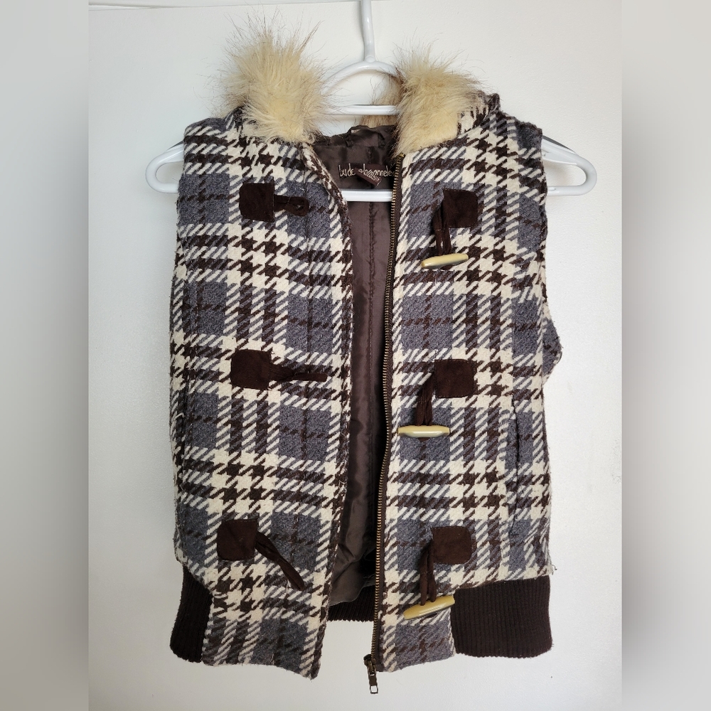 Houndstooth Zipper Vest